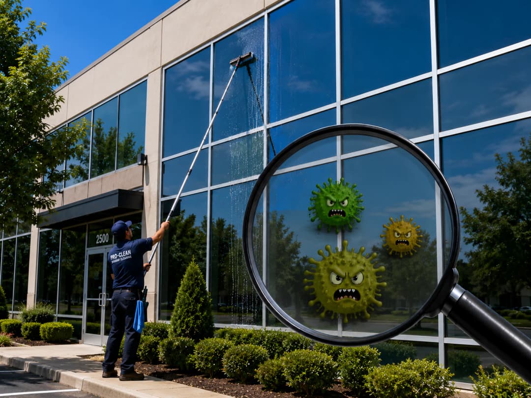 Window Cleaning showing signs of buildup