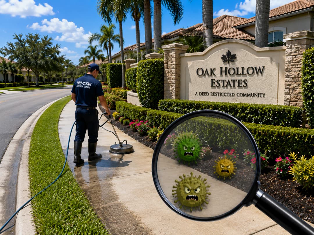 HOA Cleaning showing signs of buildup