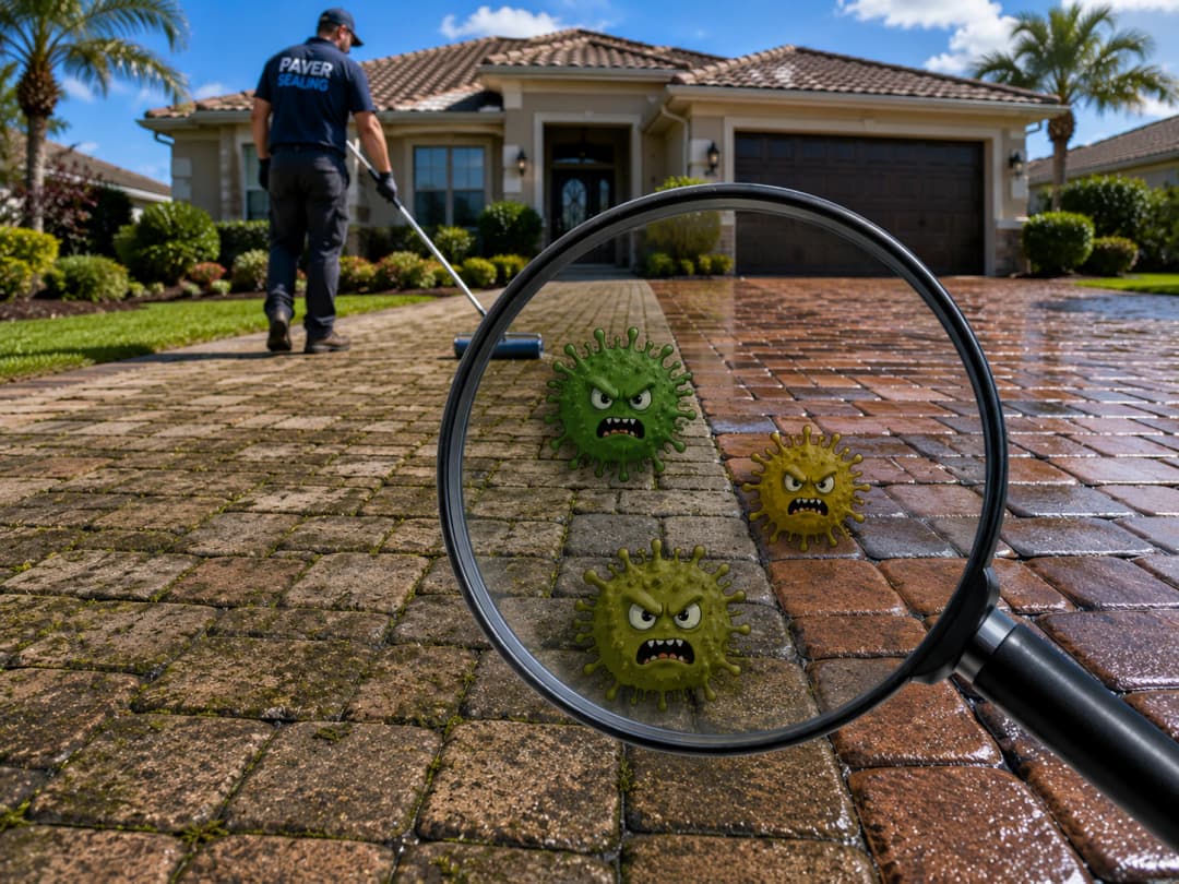 Paver Sealing showing signs of buildup