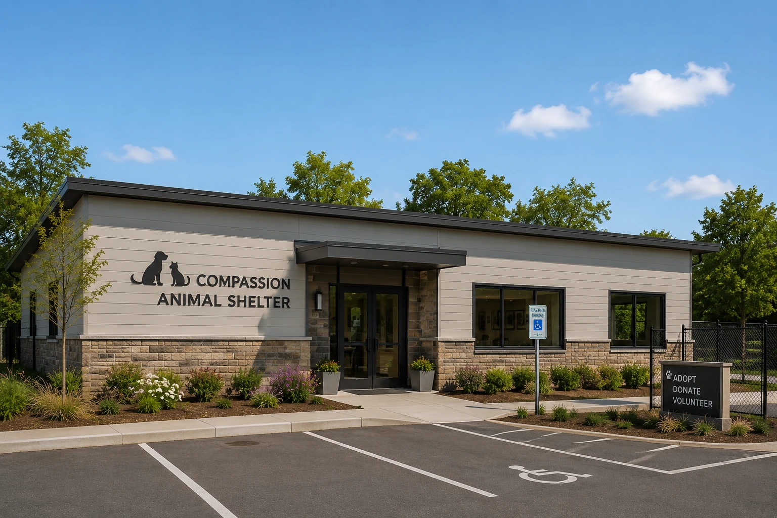 Bright retail center exterior after professional building wash