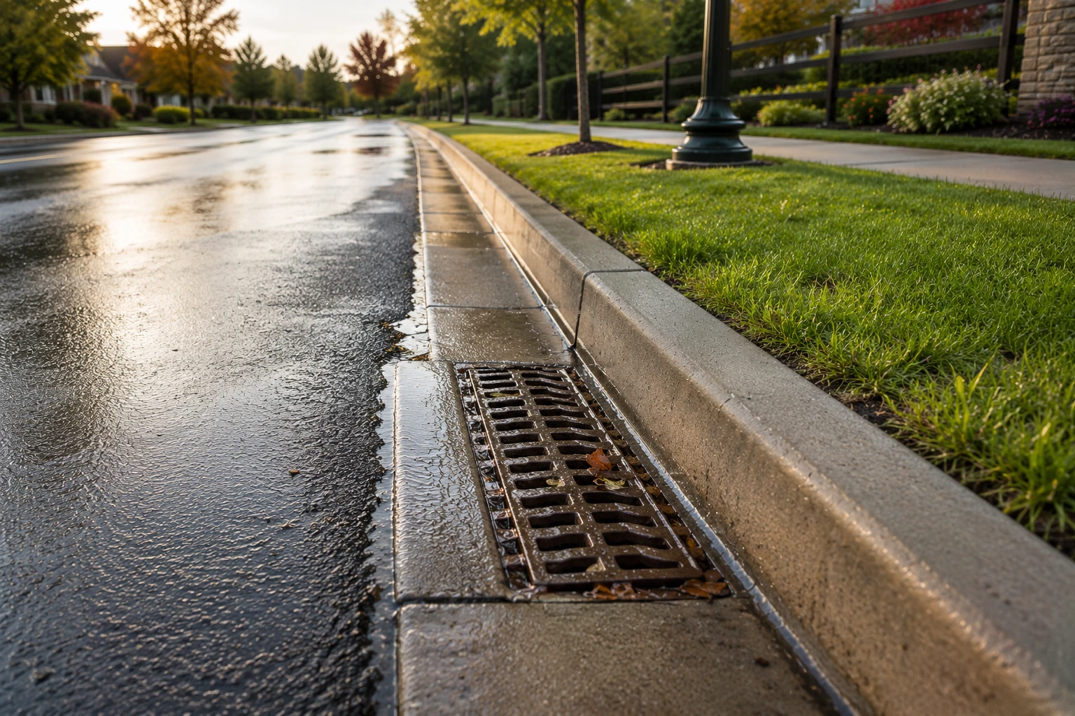 Clean commercial gutter after professional service